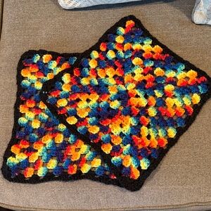 Colorful Crochet Granny Square Table Scarf/Doily